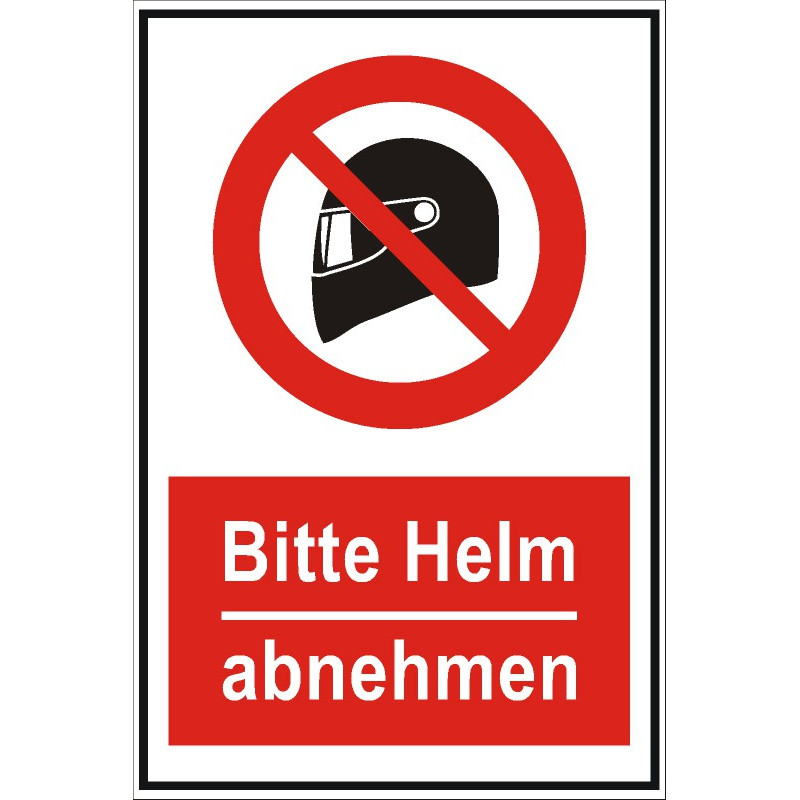 Verbotsschild Helm tragen verboten