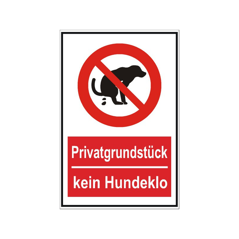 Verbotsschild "kein Hundeklo"