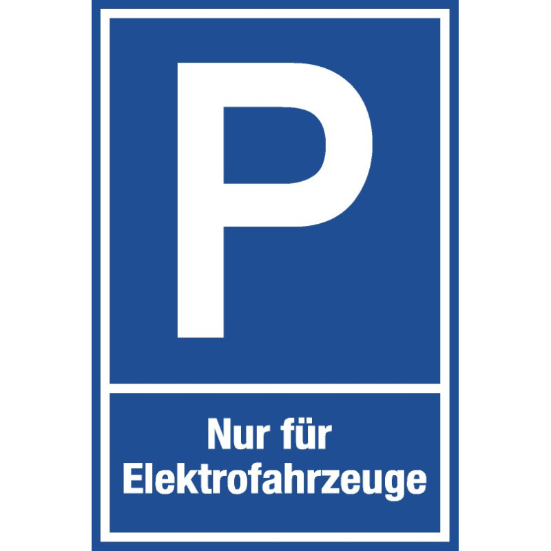 Parkplatzschild für Elektrofahrzeuge