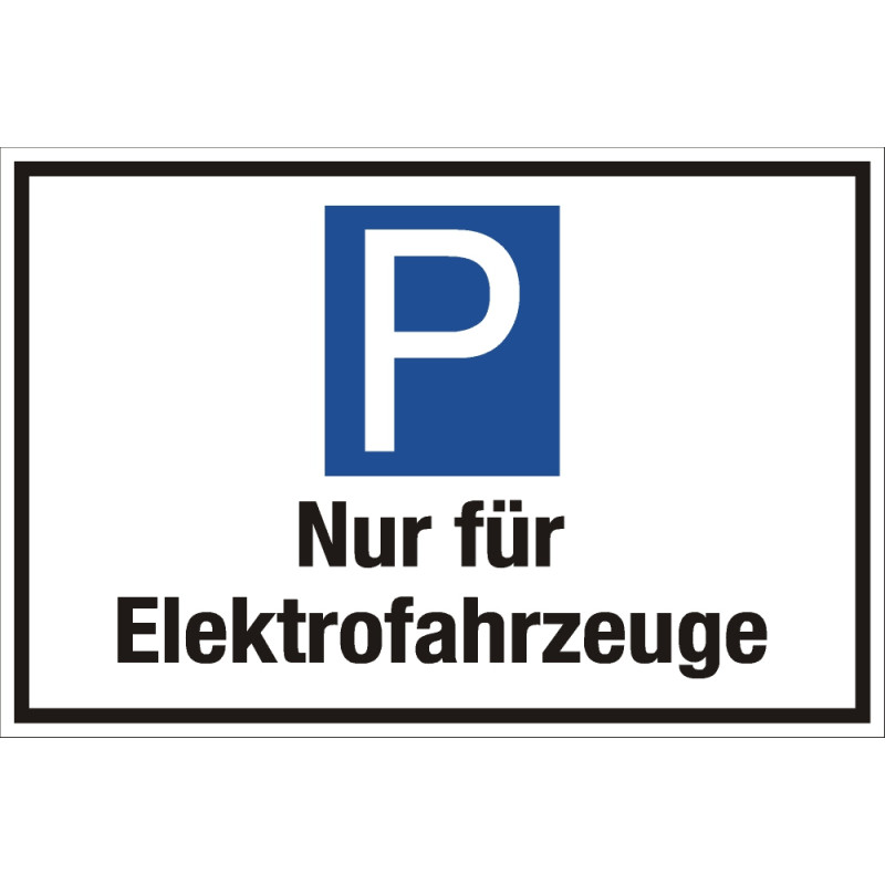 Parkplatzschild für Elekrofahrzeuge