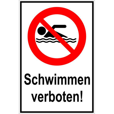 Verbotsschild "Schwimmen verboten"
