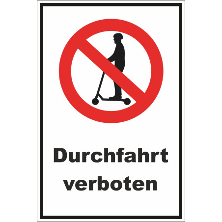 Schild "Elektroroller durchfahrt verboten"
