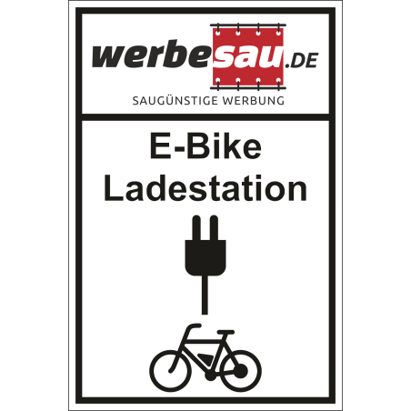 Schild E-Bike Ladestation mit LOgo