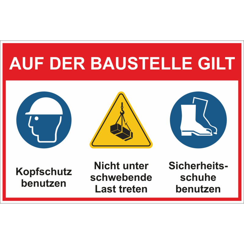 Schild Baustelle Arbeitssicherheit